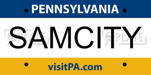 SAMCITY Pennsylvania License Plate