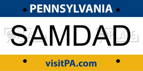 SAMDAD Pennsylvania License Plate