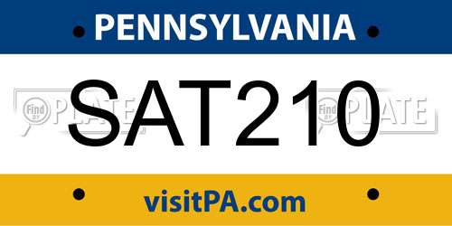 SAT210 Pennsylvania License Plate