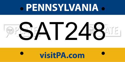 SAT248 Pennsylvania License Plate