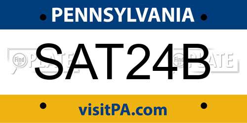 SAT24B Pennsylvania License Plate