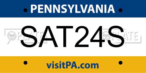 SAT24S Pennsylvania License Plate