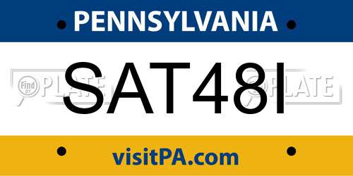SAT48I Pennsylvania License Plate
