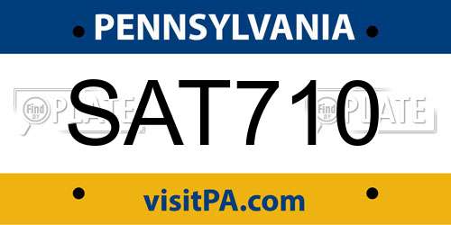 SAT710 Pennsylvania License Plate