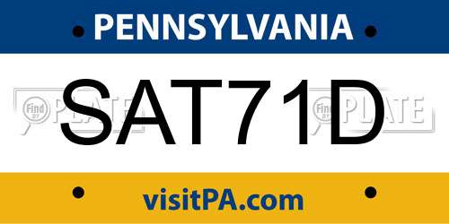 SAT71D Pennsylvania License Plate