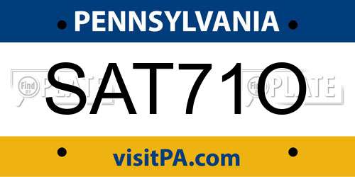 SAT71O Pennsylvania License Plate