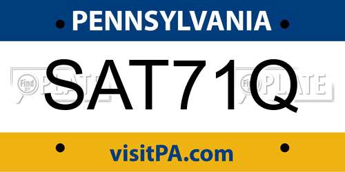 SAT71Q Pennsylvania License Plate
