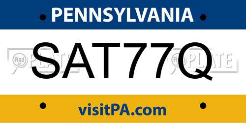 SAT77Q Pennsylvania License Plate