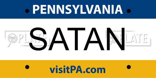 SATAN Pennsylvania License Plate