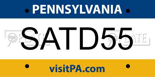 SATD55 Pennsylvania License Plate