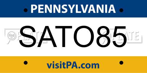 SATO85 Pennsylvania License Plate