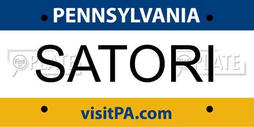 SATORI Pennsylvania License Plate
