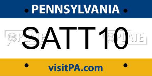 SATT10 Pennsylvania License Plate