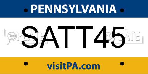 SATT45 Pennsylvania License Plate