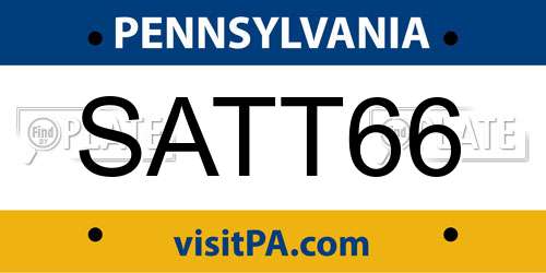 SATT66 Pennsylvania License Plate