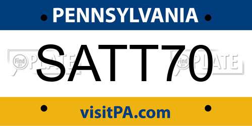 SATT70 Pennsylvania License Plate