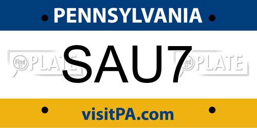 SAU7 Pennsylvania License Plate
