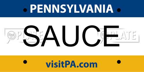 SAUCE Pennsylvania License Plate
