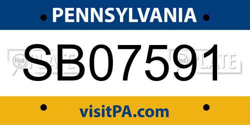 SB07591 Pennsylvania License Plate