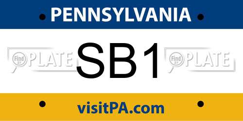 SB1 Pennsylvania License Plate