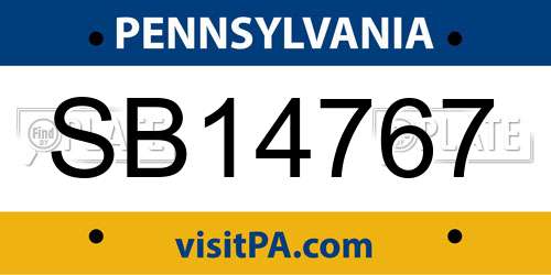 SB14767 Pennsylvania License Plate