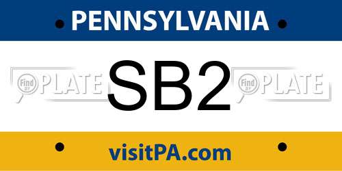SB2 Pennsylvania License Plate