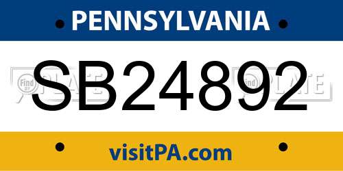 SB24892 Pennsylvania License Plate