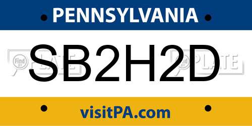 SB2H2D Pennsylvania License Plate