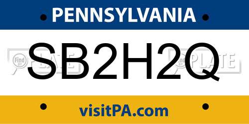 SB2H2Q Pennsylvania License Plate