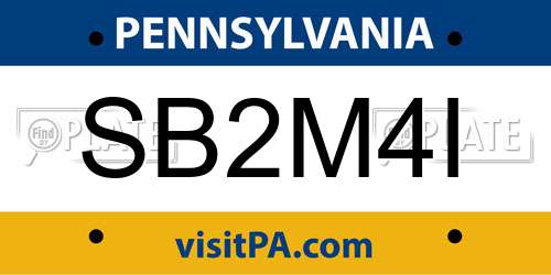 SB2M4I Pennsylvania License Plate
