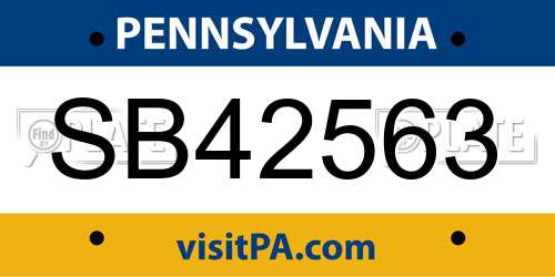 SB42563 Pennsylvania License Plate