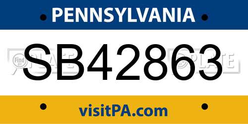 SB42863 Pennsylvania License Plate