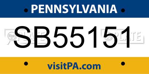 SB55151 Pennsylvania License Plate