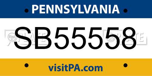 SB55558 Pennsylvania License Plate