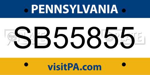 SB55855 Pennsylvania License Plate