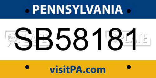 SB58181 Pennsylvania License Plate