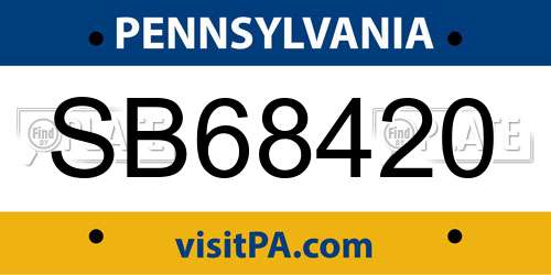 SB68420 Pennsylvania License Plate