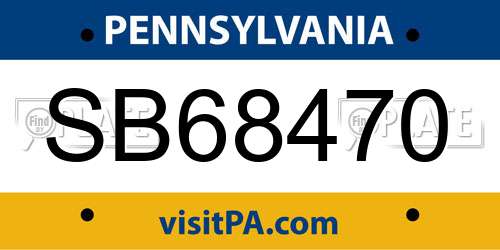 SB68470 Pennsylvania License Plate