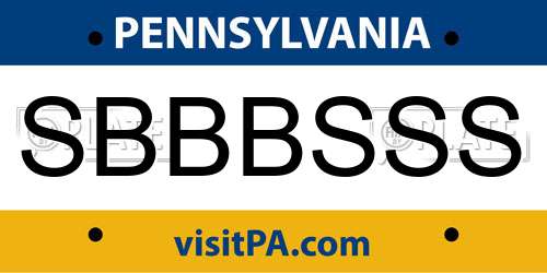 SBBBSSS Pennsylvania License Plate