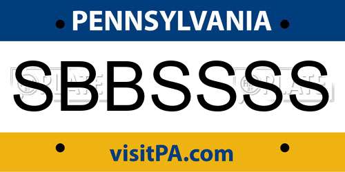 SBBSSSS Pennsylvania License Plate