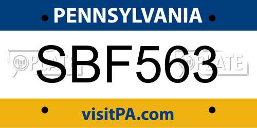 SBF563 Pennsylvania License Plate
