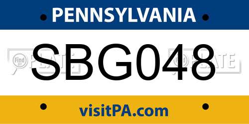 SBG048 Pennsylvania License Plate