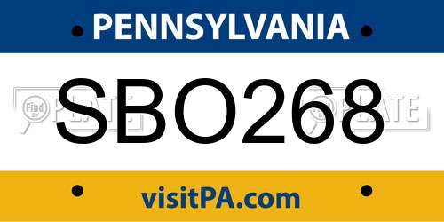 SBO268 Pennsylvania License Plate