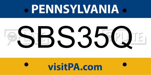 SBS35Q Pennsylvania License Plate