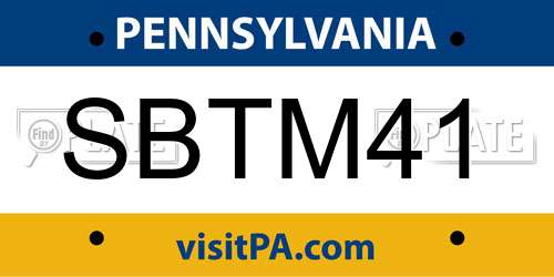 SBTM41 Pennsylvania License Plate