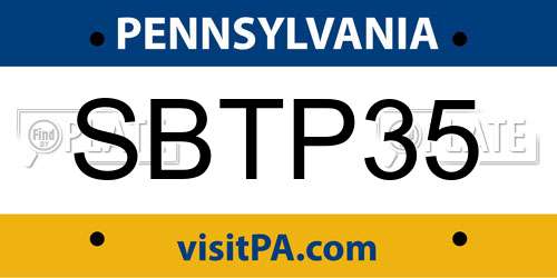 SBTP35 Pennsylvania License Plate