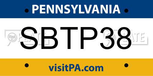 SBTP38 Pennsylvania License Plate