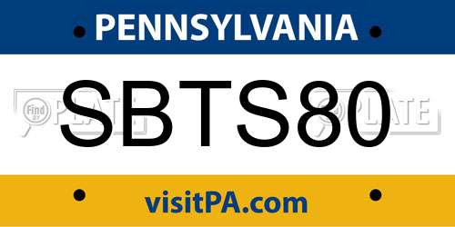 SBTS80 Pennsylvania License Plate