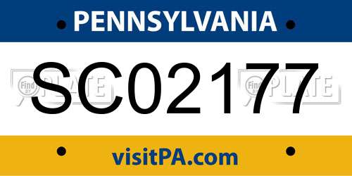 SC02177 Pennsylvania License Plate