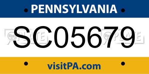 SC05679 Pennsylvania License Plate